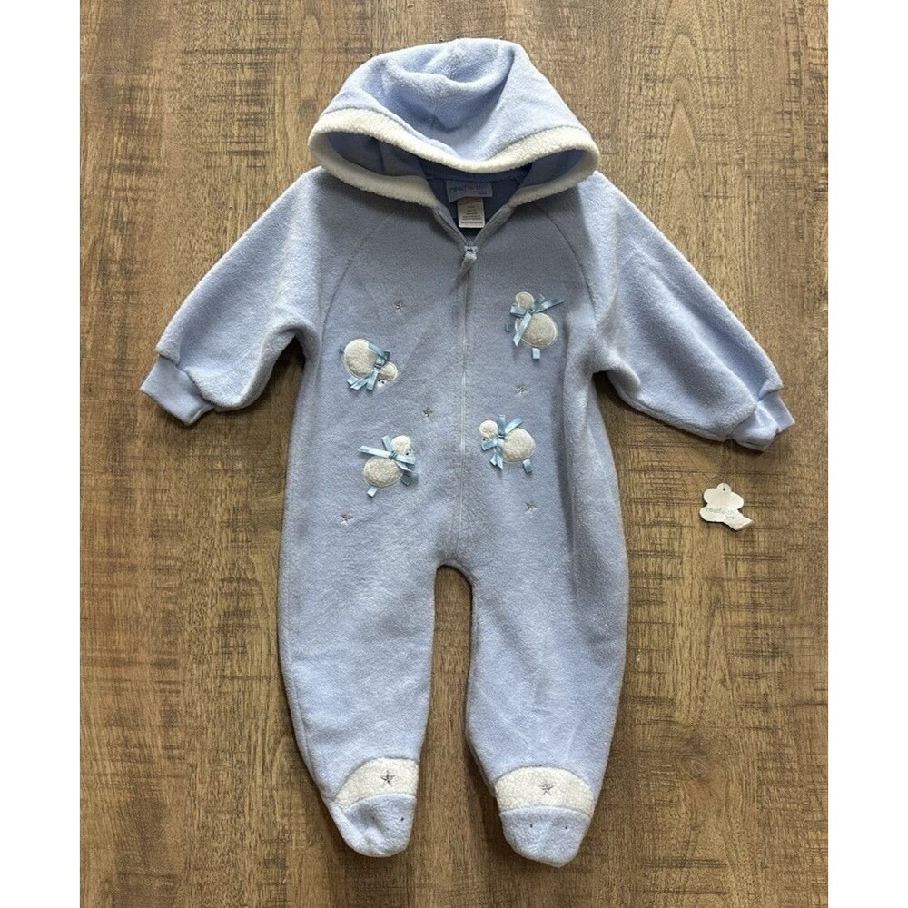 Real Faith Baby size  6 to 9 months blue fleece sleeper